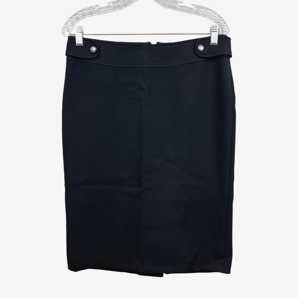 Mexx Womens Pencil Skirt Flat Front Fully Lined Vented Slit Zip Up Black Sz 8*
